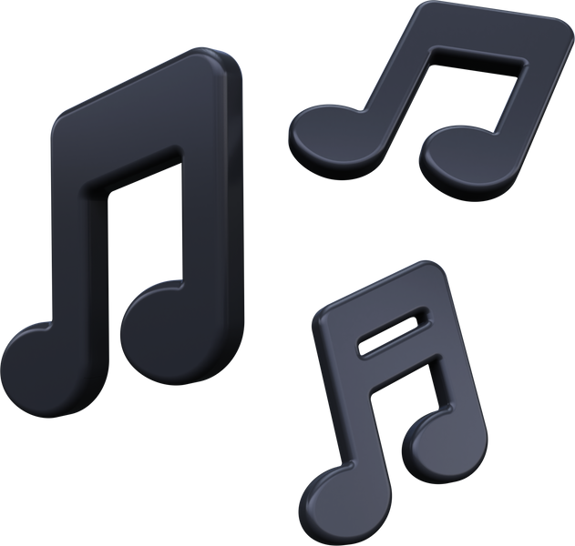 Musical notes icon. 3D render