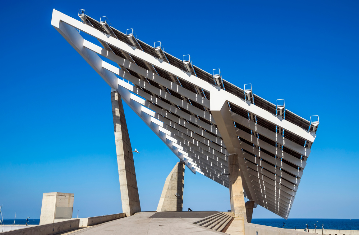 Photovoltaic plate at Forum area in Barcelona